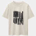 American Flag Print Drop Shoulder Oversize T-Shirt