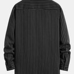 Long Sleeve Stand Collar Striped Shirt