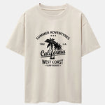 California Palm Tree Print Drop Shoulder Oversize T-Shirt