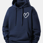 Heart Print Relax Fit Hoodie