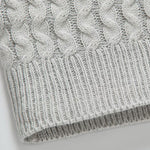 Leather Buckle Knitted Jacquard Turtleneck Sweater
