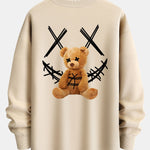 Graffiti Smiley Bear Print Relax Fit Sweatshirt