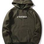 Letter Wings Back Print Hoodie