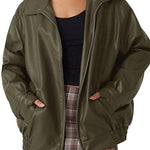 Margovil Lapel Zip Up Faux Leather Pocketed Jacket