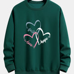 Heart Slogan Print Relax Fit Sweatshirt
