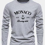 Long Sleeve Monaco Print Cotton T-Shirt