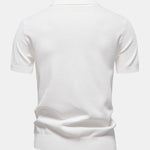 Pineapple Texture Knit V Neck Polo & Straight Leg Ribbed Pants