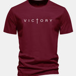 Regular Fit Victory Slogan Print Cotton T-Shirt