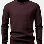 Checkerboard Textured Crew Neck Sweater