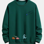 Dinosaurs Avoid Meteorites Print Relax Fit Sweatshirt