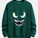 Evil Smiley Face Print Relax Fit Sweatshirt