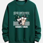 Freshly Boo’d Coffee Halloween Print Relax Fit Sweatshirt