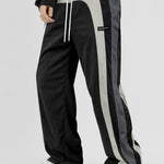 Color Block Corduroy Straight Leg Pants