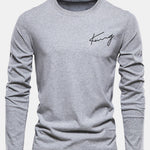 Long Sleeve King Print Cotton T-Shirt