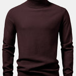 Checkerboard Textured Turtle Neck Sweater