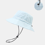 Stowable Quick-drying Bucket Hat With Chin Strap