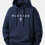 Blessed Cross Print Relax Fit Hoodie