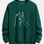 Cat High-Five Print Relax Fit Sweatshirt
