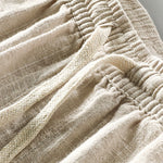 Linen And Rayon Blend Stand Collar Shirt & Linen Cotton Blend Drawstring Striped Shorts