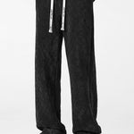 Checkerboard Textured Straight Leg Pants