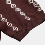 Geometric Knit V Neck Polo Shirt & Slim Fit Tapered Trousers