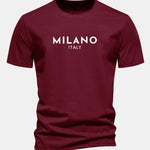 Regular Fit Milano Italy Print Cotton T-Shirt