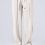 Raglan Sleeve 2 In 1 Waffle T-Shirt & Single Pleat Drawstring Straight Leg Pants