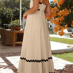 Margovil Spaghetti Strap Ric Rac Trim Swing Maxi Dress