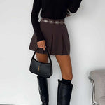 Margovil High Rise Pleated A-line Mini Skort