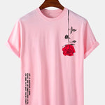 Slogan Rose Print T-Shirt