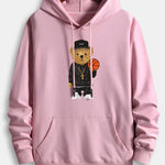 Basketball Bear Print Cotton Hoodie