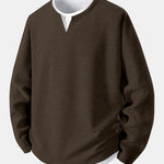 Relax Fit Long Sleeve 2 In 1 Waffle T-Shirt