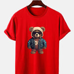 Bear In Leather Jacket Print T-Shirt