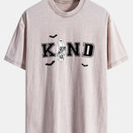 Halloween Kind Ghost Print Washed Distressed Drop Shoulder T-Shirt