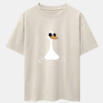 Sunglasses Goose Print Drop Shoulder Oversize T-Shirt