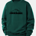 Mountain Nature Print Relax Fit Sweatshirt