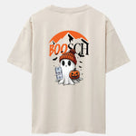 BOOSCH Beer Ghost Print Drop Shoulder Oversize T-Shirt