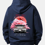Tokyo Cherry Blossoms Car Print Relax Fit Hoodie