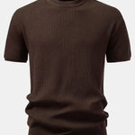 3 Pieces Ribbed Crew Neck Knit T-Shirt