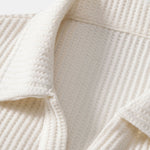 Short Sleeved Waffle V-neck Polo & Drawstring Knitted Waffle Shorts