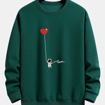 Heart Astronaut Print Relax Fit Sweatshirt