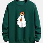 Halloween Ghost Print Relax Fit Sweatshirt
