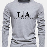 Long Sleeve Los Angeles Print Cotton T-Shirt
