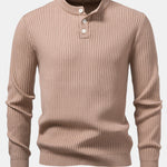 Ribbed Henley Neck Sweater