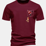 Regular Fit Pocket Santa Print Cotton T-Shirt