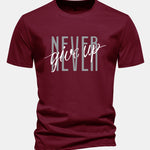 Regular Fit Never Give Up Print Cotton T-Shirt