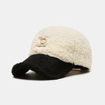 3 Pieces Plush Winter Warm Letter Baseball Cap
