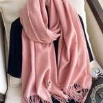 Solid Color Tasseled Scarf Scarfs&Hats
