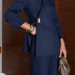 Exquisite and Fashionable Stand Lapel Neck Metal Button Long Sleeve Blazer