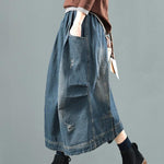 Split-joint Denim Skirt Bottom